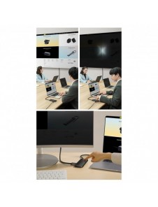 Baseus Lite-serien multifunktionell HUB USB Typ C - 2 x USB 3.0 / USB Typ C PD / HDMI 1,4 / SD / TF vit (WKQX050102)