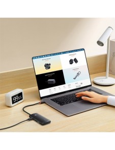 Baseus Lite-serien multifunktionell HUB USB Typ C - 2 x USB 3.0 / USB Typ C PD / HDMI 1,4 / SD / TF vit (WKQX050102)