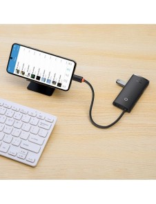 Baseus Lite-serien multifunktionell HUB USB Typ C - 2 x USB 3.0 / USB Typ C PD / HDMI 1,4 / SD / TF vit (WKQX050102)