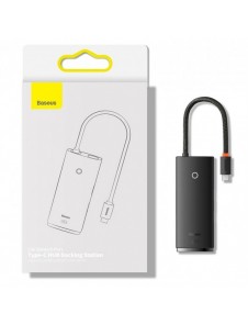 Baseus Lite-serien multifunktionell HUB USB Typ C - 2 x USB 3.0 / USB Typ C PD / HDMI 1,4 / SD / TF vit (WKQX050102)
