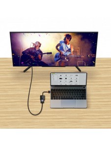 Baseus Lite Series pluggadapter HDMI till VGA + minijack 3,5 mm / micro USB strömförsörjning svart (WKQX010101)