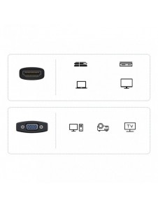 Baseus Lite Series pluggadapter HDMI till VGA + minijack 3,5 mm / micro USB strömförsörjning svart (WKQX010101)