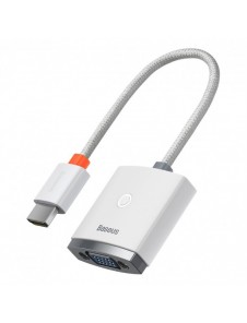 Baseus Lite Series pluggadapter HDMI till VGA + minijack 3,5 mm / micro USB strömförsörjning vit (WKQX010102)