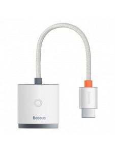 Baseus Lite Series pluggadapter HDMI till VGA + minijack 3,5 mm / micro USB strömförsörjning vit (WKQX010102)