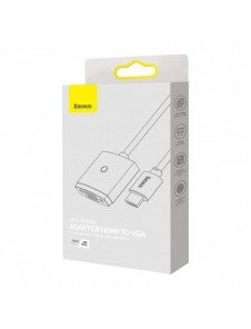 Baseus Lite Series pluggadapter HDMI till VGA + minijack 3,5 mm / micro USB strömförsörjning vit (WKQX010102)