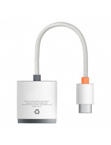 Baseus Lite Series pluggadapter HDMI till VGA + minijack 3,5 mm / micro USB strömförsörjning vit (WKQX010102)