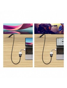 Baseus Lite Series pluggadapter HDMI till VGA + minijack 3,5 mm / micro USB strömförsörjning vit (WKQX010102)