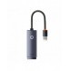 Baseus Lite Series USB-adapter - RJ45 LAN-uttag 100 Mbps grå (WKQX000013)