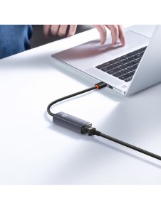 Baseus Lite Series USB-adapter - RJ45 LAN-uttag 100 Mbps grå (WKQX000013)