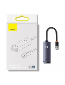 Baseus Lite Series USB-adapter - RJ45 LAN-uttag 100 Mbps grå (WKQX000013)