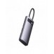 Baseus Metal Gleam 6in1 multifunktionsnav USB Typ C - USB Typ C Strömförsörjning 100 W / 2x HDMI 4K 30 Hz / 3x USB 3.2 Gen 1 grå
