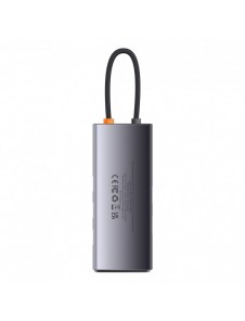 Baseus Metal Gleam 6in1 multifunktionsnav USB Typ C - USB Typ C Strömförsörjning 100 W / 2x HDMI 4K 30 Hz / 3x USB 3.2 Gen 1 grå