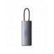 Baseus Metal Gleam 6in1 multifunktionsnav USB Typ C - USB Typ C Strömförsörjning 100 W / 2x HDMI 4K 30 Hz / 3x USB 3.2 Gen 1 grå