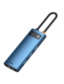 Baseus Metal Gleam 6in1 multifunktionell USB Typ C-hub - USB Typ C Strömförsörjning 100W / HDMI 4K 30Hz / 3x USB 3.2 Gen 1 / RJ4