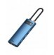Baseus Metal Gleam 6in1 multifunktionell USB Typ C-hub - USB Typ C Strömförsörjning 100W / HDMI 4K 30Hz / 3x USB 3.2 Gen 1 / RJ4