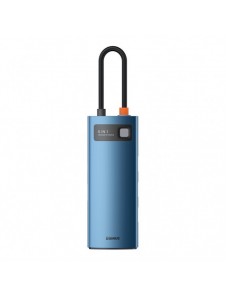 Baseus Metal Gleam 6in1 multifunktionell USB Typ C-hub - USB Typ C Strömförsörjning 100W / HDMI 4K 30Hz / 3x USB 3.2 Gen 1 / RJ4
