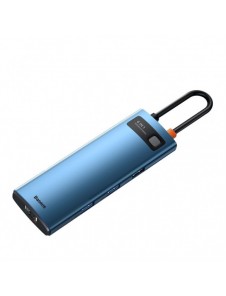 Baseus Metal Gleam 6in1 multifunktionell USB Typ C-hub - USB Typ C Strömförsörjning 100W / HDMI 4K 30Hz / 3x USB 3.2 Gen 1 / RJ4
