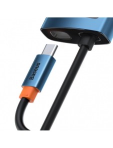 Baseus Metal Gleam 6in1 multifunktionell USB Typ C-hub - USB Typ C Strömförsörjning 100W / HDMI 4K 30Hz / 3x USB 3.2 Gen 1 / RJ4