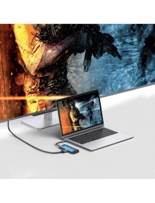 Baseus Metal Gleam 6in1 multifunktionell USB Typ C-hub - USB Typ C Strömförsörjning 100W / HDMI 4K 30Hz / 3x USB 3.2 Gen 1 / RJ4