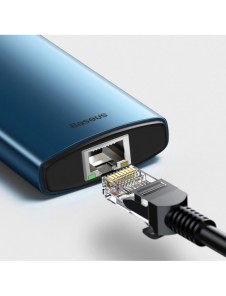 Baseus Metal Gleam 6in1 multifunktionell USB Typ C-hub - USB Typ C Strömförsörjning 100W / HDMI 4K 30Hz / 3x USB 3.2 Gen 1 / RJ4