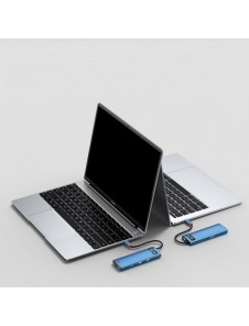 Baseus Metal Gleam 6in1 multifunktionell USB Typ C-hub - USB Typ C Strömförsörjning 100W / HDMI 4K 30Hz / 3x USB 3.2 Gen 1 / RJ4