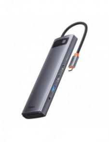 Baseus Metal Gleam multifunktionell HUB USB Typ C 12in1 HDMI / DP / USB Typ C / minijack 3,5 mm / RJ45 / SD (WKWG020213)