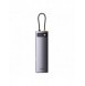 Baseus Metal Gleam multifunktionell HUB USB Typ C 12in1 HDMI / DP / USB Typ C / minijack 3,5 mm / RJ45 / SD (WKWG020213)