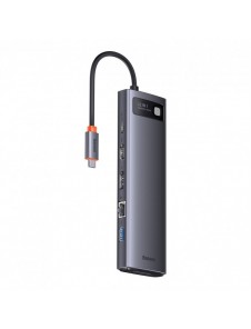 Baseus Metal Gleam multifunktionell HUB USB Typ C 12in1 HDMI / DP / USB Typ C / minijack 3,5 mm / RJ45 / SD (WKWG020213)