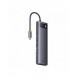Baseus Metal Gleam multifunktionell HUB USB Typ C 12in1 HDMI / DP / USB Typ C / minijack 3,5 mm / RJ45 / SD (WKWG020213)
