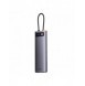 Baseus Metal Gleam multifunktionell HUB USB Typ C 12in1 HDMI / DP / USB Typ C / minijack 3,5 mm / RJ45 / SD (WKWG020213)