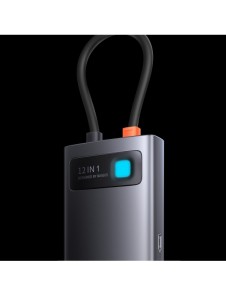 Baseus Metal Gleam multifunktionell HUB USB Typ C 12in1 HDMI / DP / USB Typ C / minijack 3,5 mm / RJ45 / SD (WKWG020213)