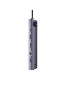 Baseus Metal Gleam multifunktionell HUB USB Typ C 12in1 HDMI / DP / USB Typ C / minijack 3,5 mm / RJ45 / SD (WKWG020213)