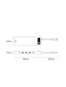 Baseus Metal Gleam multifunktionell HUB USB Typ C 12in1 HDMI / DP / USB Typ C / minijack 3,5 mm / RJ45 / SD (WKWG020213)