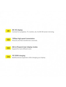 Baseus Metal Gleam multifunktionell HUB USB Typ C 12in1 HDMI / DP / USB Typ C / minijack 3,5 mm / RJ45 / SD (WKWG020213)
