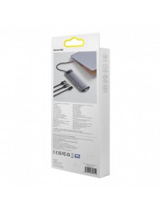 Baseus Metal Gleam multifunktionell HUB USB Typ C 12in1 HDMI / DP / USB Typ C / minijack 3,5 mm / RJ45 / SD (WKWG020213)