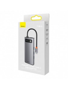 Baseus Metal Gleam Series 7-i-1 USB Typ C HUB dockningsstation - 2 x HDMI / 3 x USB 3.2 Gen. 1 / 1 x Strömförsörjning / 1 x RJ-4