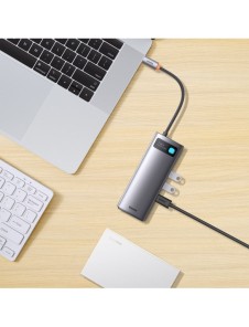 Baseus Metal Gleam Series 7-i-1 USB Typ C HUB dockningsstation - 2 x HDMI / 3 x USB 3.2 Gen. 1 / 1 x Strömförsörjning / 1 x RJ-4