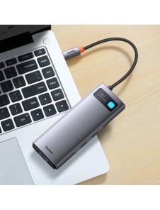 Baseus Metal Gleam Series 7-i-1 USB Typ C HUB dockningsstation - 2 x HDMI / 3 x USB 3.2 Gen. 1 / 1 x Strömförsörjning / 1 x RJ-4