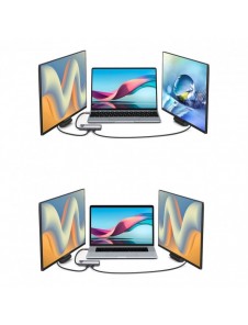 Baseus Metal Gleam Series 7-i-1 USB Typ C HUB dockningsstation - 2 x HDMI / 3 x USB 3.2 Gen. 1 / 1 x Strömförsörjning / 1 x RJ-4