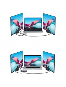 Baseus Metal Gleam Series 7-i-1 USB Typ C HUB dockningsstation - 2 x HDMI / 3 x USB 3.2 Gen. 1 / 1 x Strömförsörjning / 1 x RJ-4