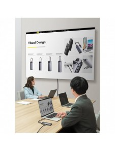 Baseus Metal Gleam Series 7-i-1 USB Typ C HUB dockningsstation - 2 x HDMI / 3 x USB 3.2 Gen. 1 / 1 x Strömförsörjning / 1 x RJ-4