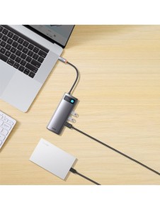Baseus Metal Gleam Series 7-i-1 USB Typ C HUB dockningsstation - 2 x HDMI / 3 x USB 3.2 Gen. 1 / 1 x Strömförsörjning / 1 x RJ-4