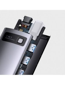 Baseus Metal Gleam Series 7-i-1 USB Typ C HUB dockningsstation - 2 x HDMI / 3 x USB 3.2 Gen. 1 / 1 x Strömförsörjning / 1 x RJ-4