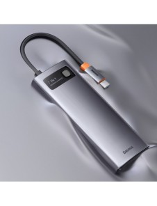 Baseus Metal Gleam Series 7-i-1 USB Typ C HUB dockningsstation - 2 x HDMI / 3 x USB 3.2 Gen. 1 / 1 x Strömförsörjning / 1 x RJ-4