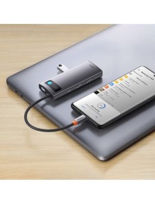 Baseus Metal Gleam Series 7-i-1 USB Typ C HUB dockningsstation - 2 x HDMI / 3 x USB 3.2 Gen. 1 / 1 x Strömförsörjning / 1 x RJ-4