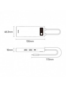 Baseus Metal Gleam Series 7-i-1 USB Typ C HUB dockningsstation - 2 x HDMI / 3 x USB 3.2 Gen. 1 / 1 x Strömförsörjning / 1 x RJ-4