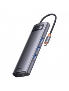 Baseus Metal Gleam Series 8 in 1 USB Typ C HUB-dockningsstation - 1 x HDMI / 3 x USB 3.2 Gen. 1 / 1 x Strömförsörjning / 1 x SD-