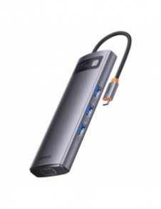 Baseus Metal Gleam Series 8 in 1 USB Typ C HUB-dockningsstation - 1 x HDMI / 3 x USB 3.2 Gen. 1 / 1 x Strömförsörjning / 1 x SD-