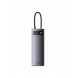 Baseus Metal Gleam Series 8 in 1 USB Typ C HUB-dockningsstation - 1 x HDMI / 3 x USB 3.2 Gen. 1 / 1 x Strömförsörjning / 1 x SD-