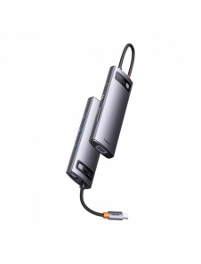 Baseus Metal Gleam Series 8 in 1 USB Typ C HUB-dockningsstation - 1 x HDMI / 3 x USB 3.2 Gen. 1 / 1 x Strömförsörjning / 1 x SD-